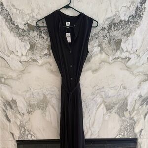 GAP Black Button-Down Maxi Dress